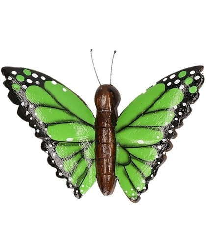 Houten magneet groene vlinder