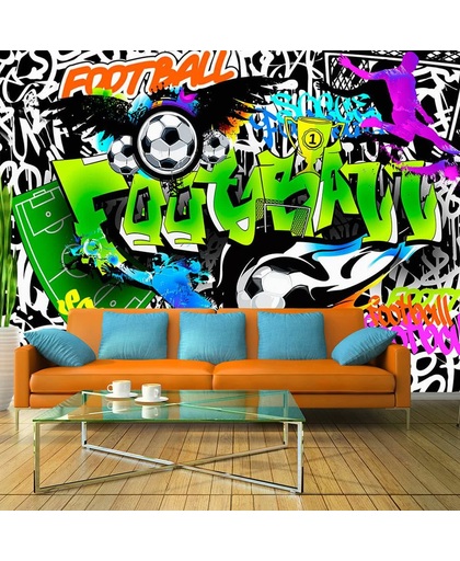 Fotobehang - Football Graffiti, voetbal