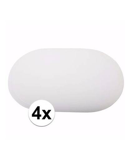 4x ovale placemats wit 43 x 28 cm