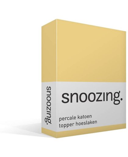 Snoozing - Topper - Hoeslaken - Percale katoen - Eenpersoons - 90x220 cm - Percale katoen - Geel