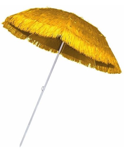 Rieten strand parasol geel