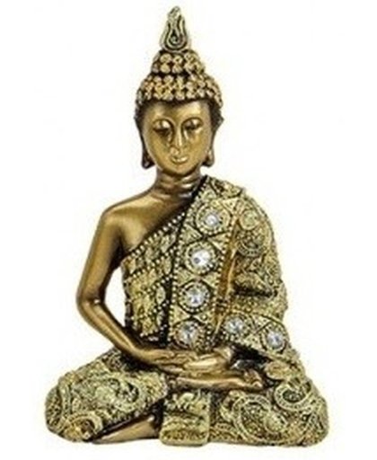 Boeddha beeld goud 4 cm van polystone