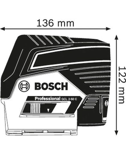 Bosch Professional GCL 2-50 C Lijnlaser - Met RM2 + etui + richtplaat + 12V accu + lader + BM3 houder