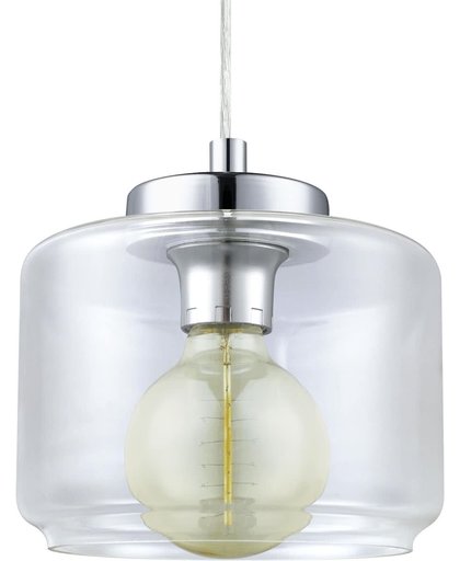 EGLO Vintage Brixham - Hanglamp - 1 Lichts - Ø200mm. - Chroom - Helder Glas