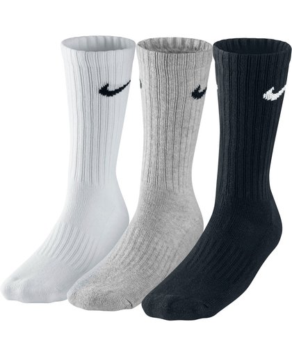 Nike 3 Pair Tennis Crew Sock - Sportsokken -  Algemeen - Maat 38 - 42 - Zwart;Wit;Grijs