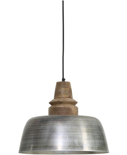 Light & Living Hanglamp  MARGO Ø40x33 cm  -  hout weather barn kop antiek zilver