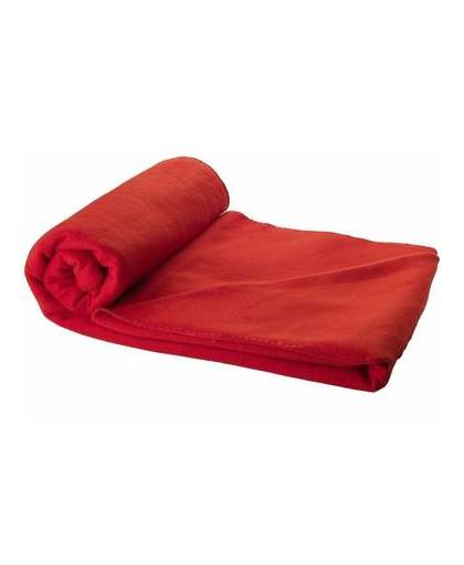 Fleece deken rood 150 x 120 cm