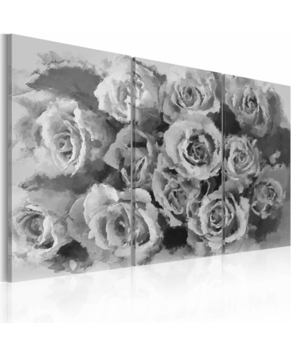 Schilderij - Twaalf rozen - triptiek