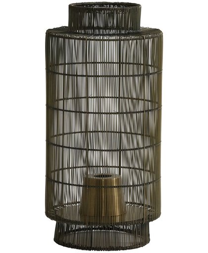 Furnings Tafellamp lantaarn Ø24x52 cm GRUARO draad antiek brons
