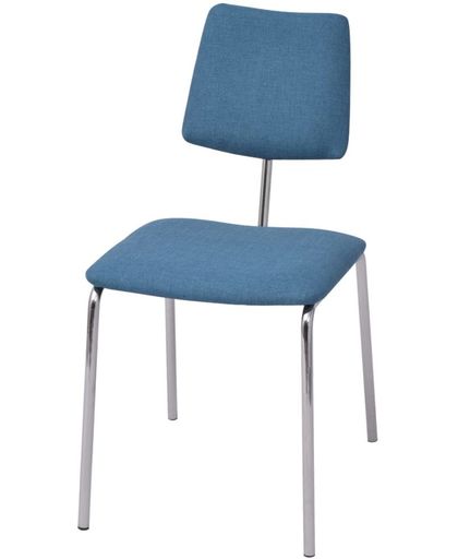 vidaXL 242301 Dining Chair Blue Fabric