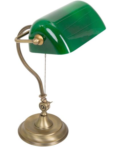 Steinhauer – Notaris Mex - Bureaulamp - Klassieke Bureaulamp - 1 Lichts - Messing - Groen