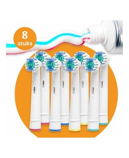Opzetborstels - 8 stuks - geschikt voor oral-b / braun / philips tandenborstels-flexisoft