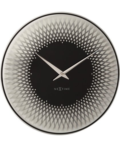NeXtime Sahara - Wandklok - Rond - Spiegel Glas - Stil uurwerk - Ø 43 cm - Zilver