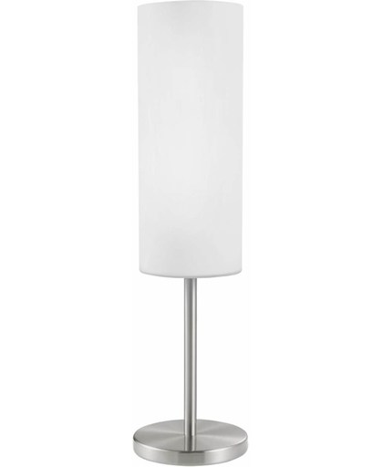 Eglo Troy 3 - Tafellamp - 1 Lichts - Ø105mm. - Mat Nikkel, Wit Gelakt