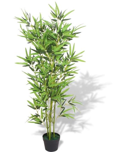 vidaXL Kunst bamboe plant met pot 120 cm groen