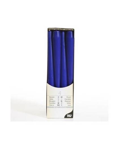 Donkerblauwe kandelaar kaarsen 25 cm