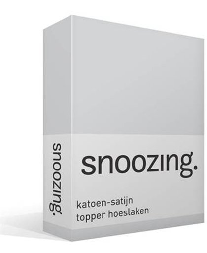 Snoozing - Katoen-satijn - Topper - Hoeslaken - Eenpersoons - 90x220 cm - Grijs