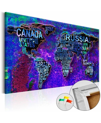 Afbeelding op kurk - Intrigerende wereld, wereldkaart