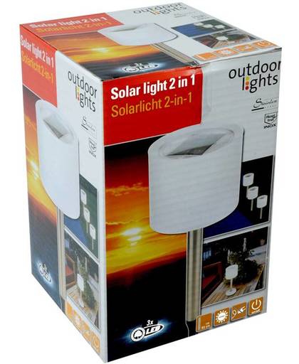 Outdoor Lights LED roestvrijstalen Solarlamp 2-in-1