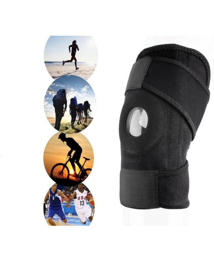 Knie Brace Met Patella Brace - Kniebrace / Kniebandage / Knieband Patella Band - Premium Kniestrap sport, elastisch , zwart