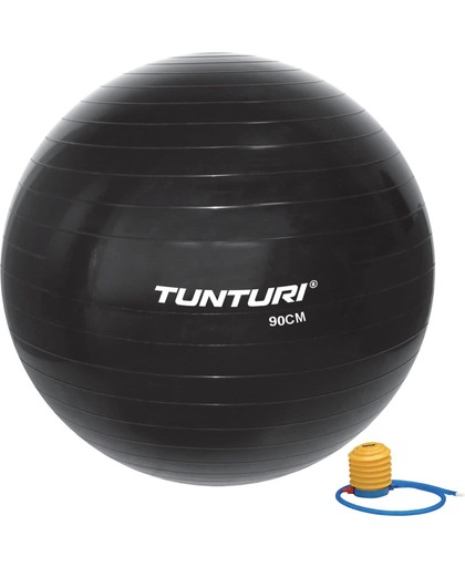Tunturi Fitnessbal - Gymball - Swiss ball - Ø 90 cm - Inclusief pomp - Zwart