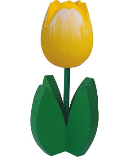 Decoratie houten gele tulpen