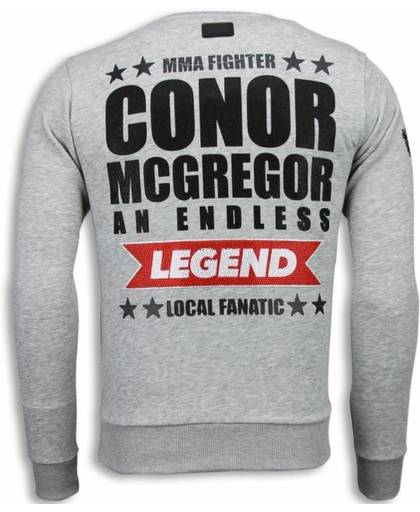 Local Fanatic Conor McGregor - Rhinestone Sweater - Grijs