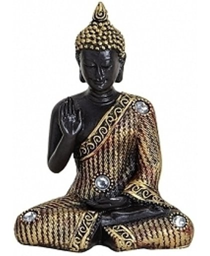 Boeddha beeld zwart/goud 11 cm type 1 - Boeddha's beelden