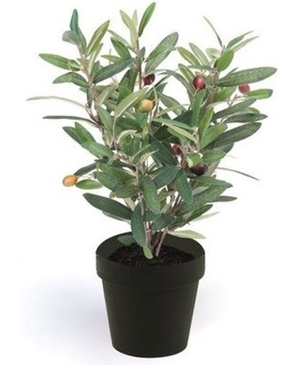Kunstplant olijfboomje groen in pot 35 cm- Kamerplant groen olijfboom