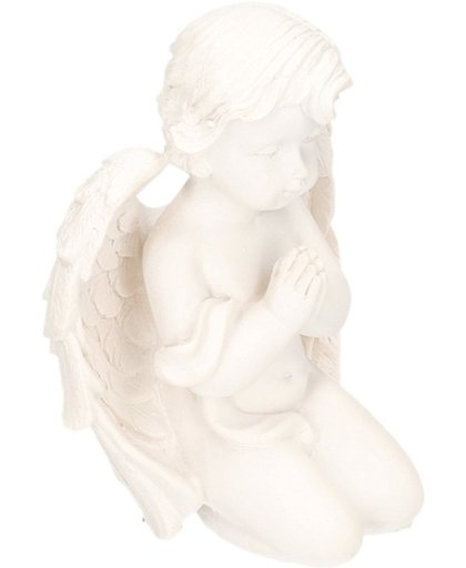 Engel beeldje zittend biddend 14 cm