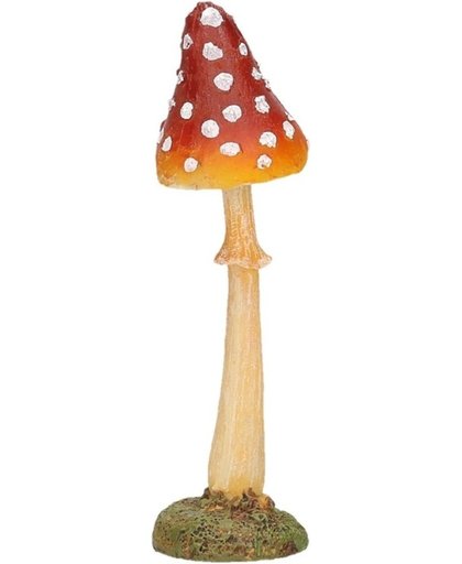 Decoratie paddenstoel vliegenzwam 12 cm