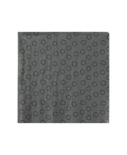 Blokker servetten stippen - grijs - 33 x 33 cm