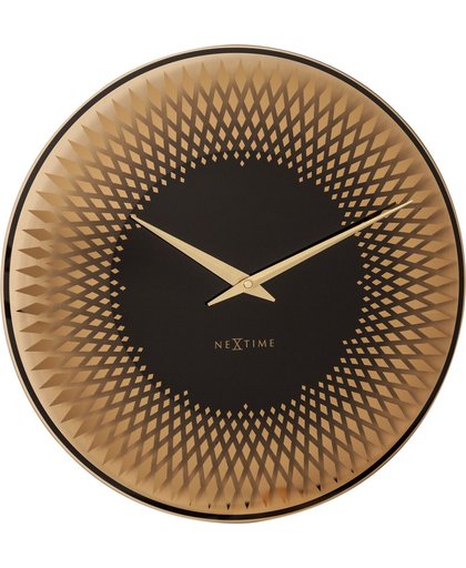 NeXtime Sahara - Wandklok - Rond - Spiegel Glas - Stil uurwerk - Ø 43 cm - Koper