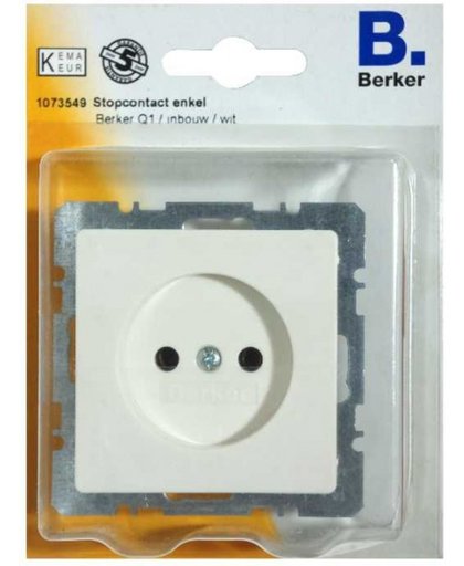BERKER Q1 stopcontact enkel, inbouw | WIT
