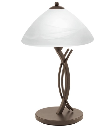 Eglo Vinovo - Tafellamp - 1 Lichts - Donkerbruin - Wit