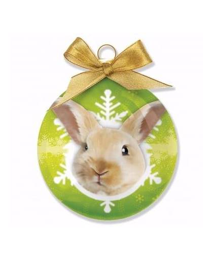 Kerstboom decoratie kerstbal rabbit 8 cm