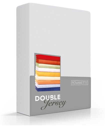 Romanette Hoeslaken Double Jersey Zilver-80/90/100 x 200/210/220 cm