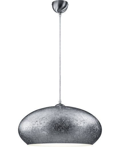 TRIO, Hanglamp, Ottawa 1xE27, max.60,0 W Metaal, zilver, Armatuur: Metaal, Nikkel mat Ø:50,0cm, H:150,0cm