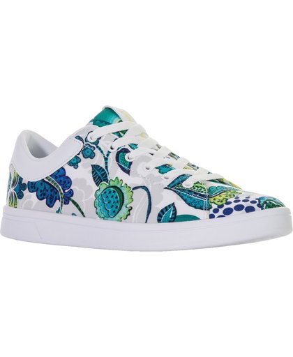 Desigual Retro Canvas Luminescent Sneaker  Sneakers - Maat 41 - Vrouwen - wit/blauw/groen