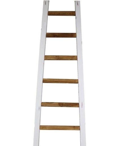 HSM Collection - Decoratieve ladder Tangga - 150 cm - naturel/wit - teak