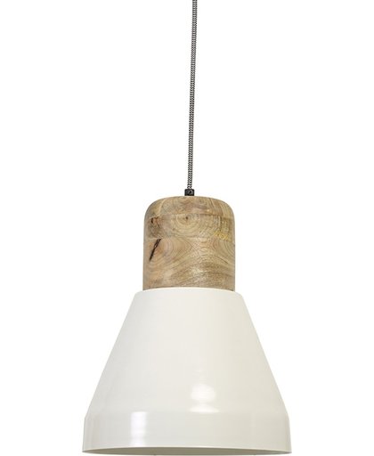 Furnings Hanglamp Ø26x36 cm ISSEY hout naturel en wit