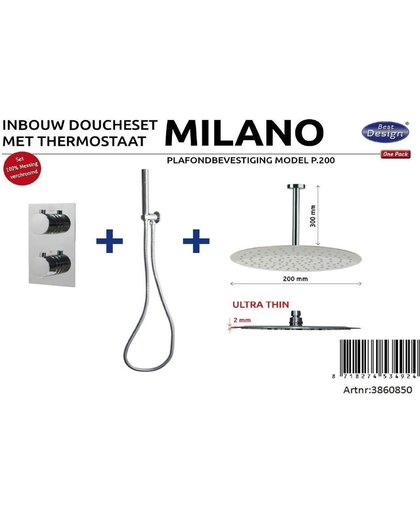 Best Design Milano Inbouw regendoucheset 20cm met plafondbevestiging