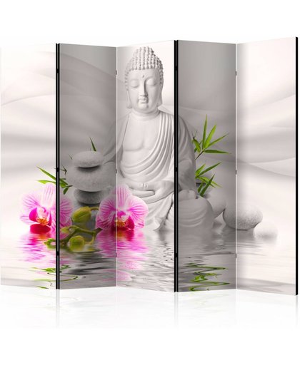 Vouwscherm - Boeddha en Orchidee 225x172cm