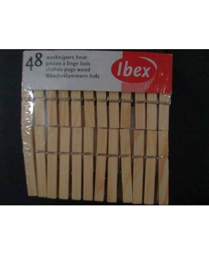 Ibex wasknijpers hout 5x48st.