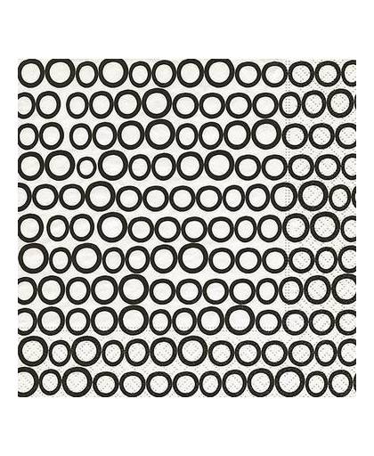 Servetten zwart/wit cirkels 20 stuks