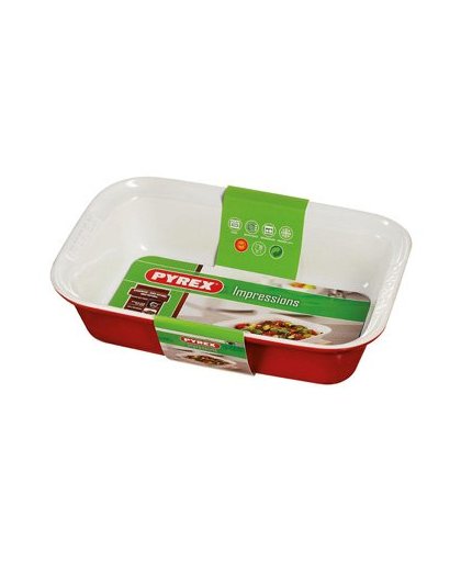 Pyrex Impressions ovenschaal - 31 x 20 cm - rood