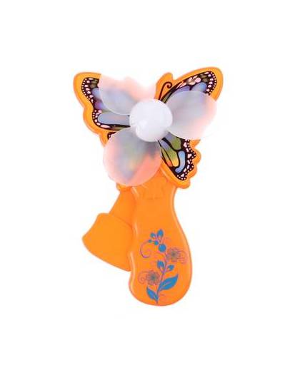 Toi-toys handventilator vlinder 14 cm oranje