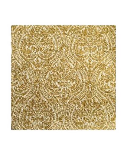Luxe servetten barok motief goud 3-laags 15 stuks