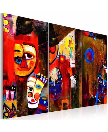 Handgeschilderd schilderij - Abstract Carnaval  120x80cm