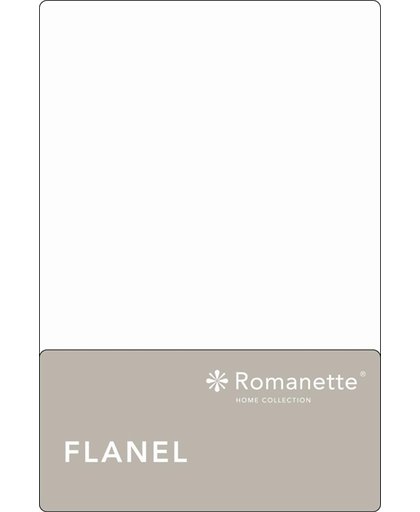 Romanette flanellen laken - Wit - 1-persoons (150x250 cm)